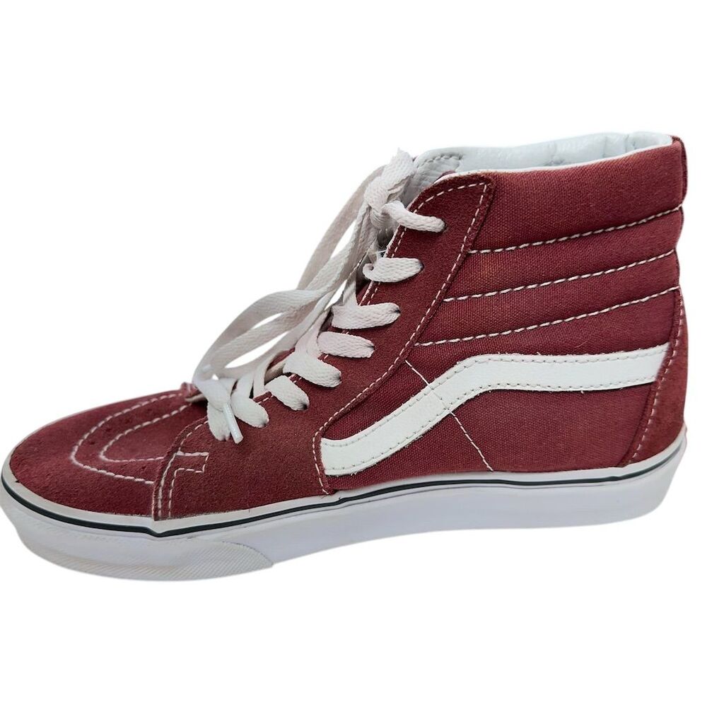 Vans Sk8-Hi Men's Size 5 woman’s 6.5 Burgundy High-Top Sneakers Casual Shoes - Picture 6 of 10